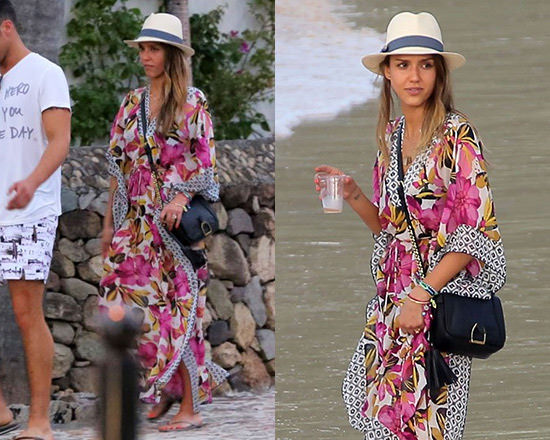 jessica-alba-Tory-burch-Catarina-Caftan-Cover-Up-Maxi-Dress